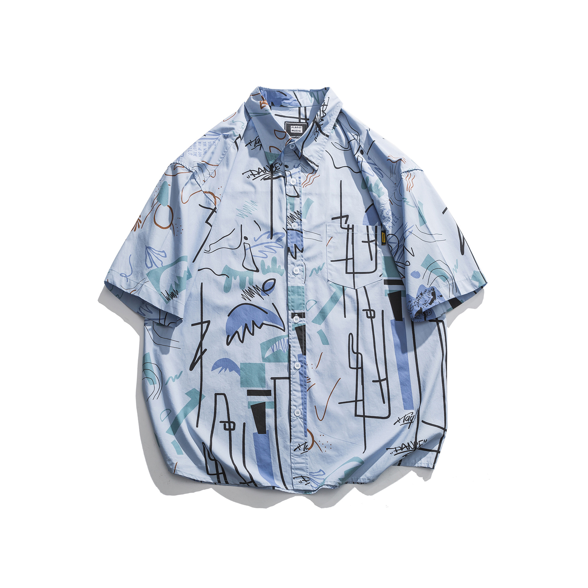 Japanese Summer Print Short-sleeved Shirt