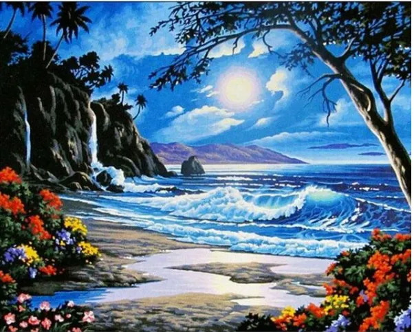 Kali Beach At Night DIY Digital Painting Kit Picture Section - Shop at LoveMi