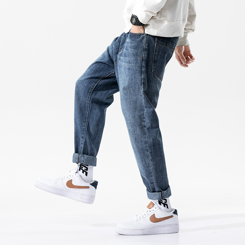 Title 6, Heren Herfst Jeans Loose Straight Korean Style ...