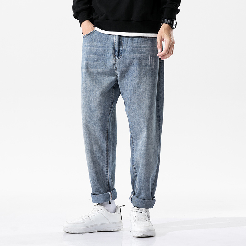 Title 2, Heren Herfst Jeans Loose Straight Korean Style ...