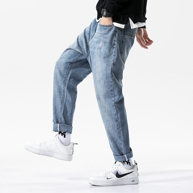 Title 4, Heren Herfst Jeans Loose Straight Korean Style ...