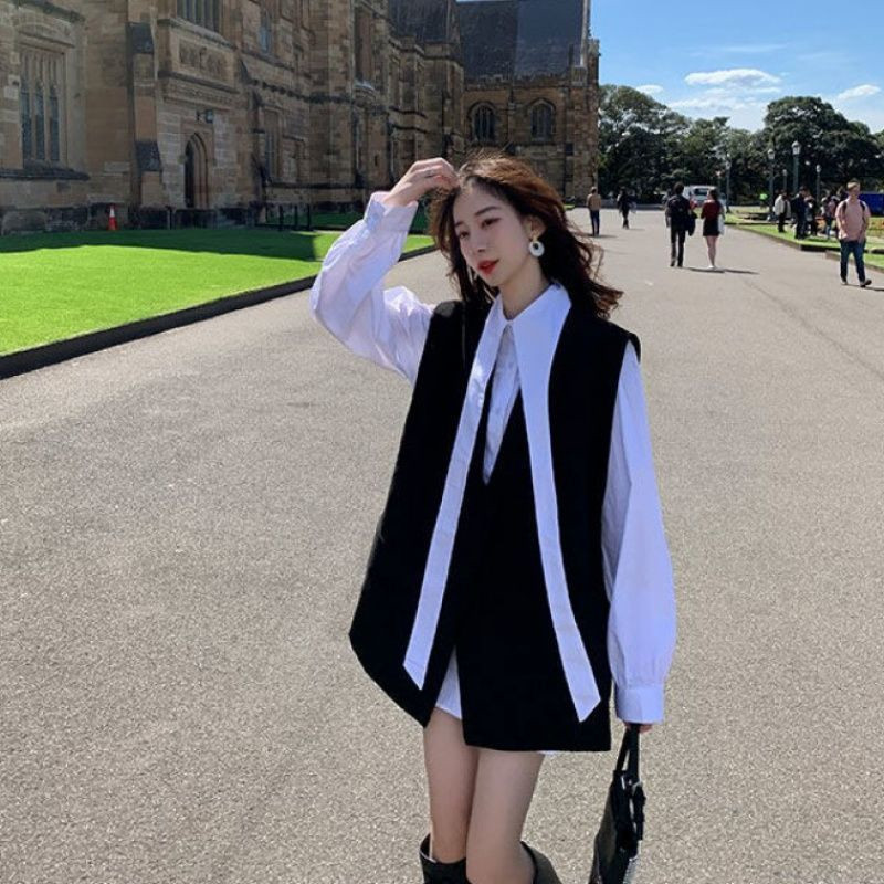 Design Sense Niche Long-sleeved Shirt Fashionable Outside Suit Vest