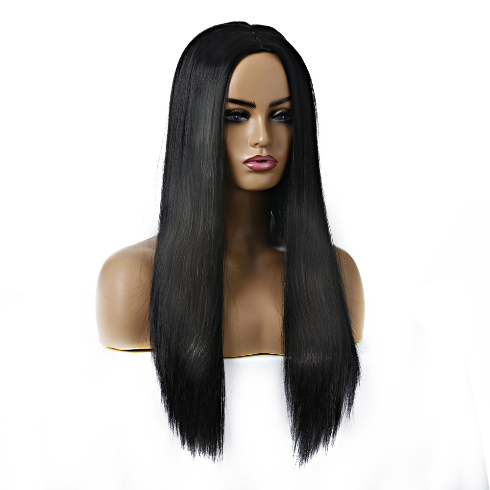 Women's Chemical Fiber Hair Wigs For Long Straight Dyed Hair Black - Shop at LoveMi