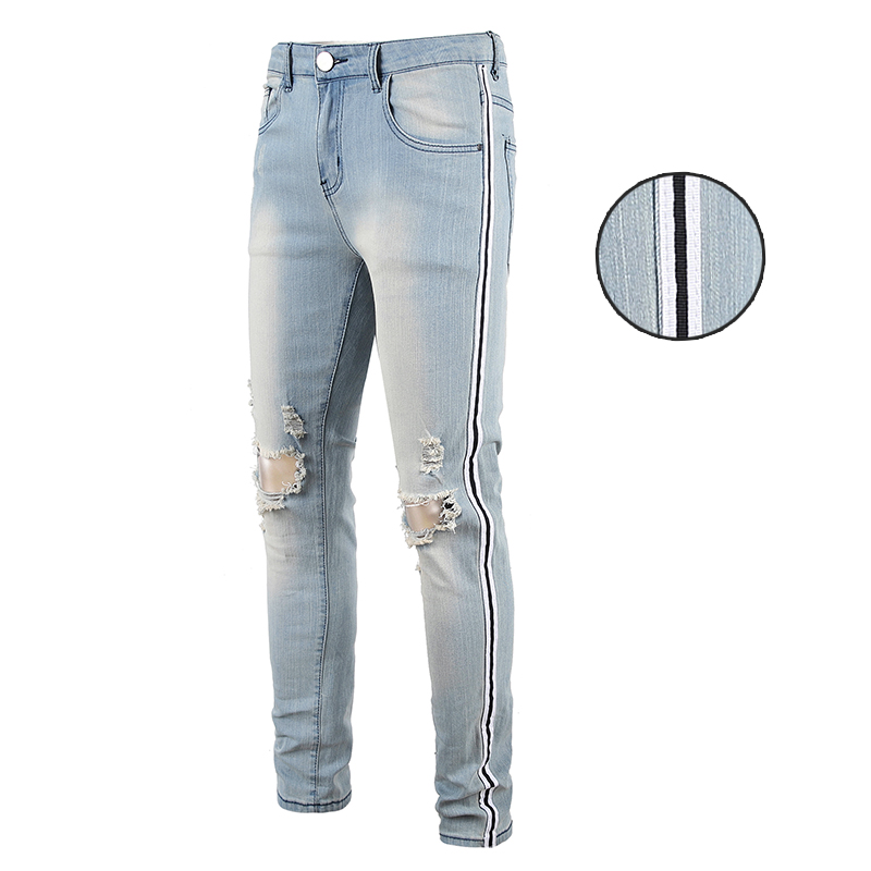 Title 4, All-match Slim Pants High Street Trend Mens Kn...