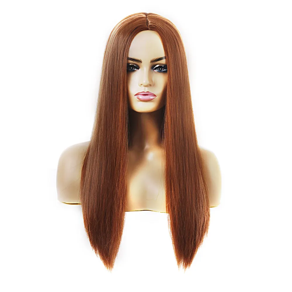 Women's Chemical Fiber Hair Wigs For Long Straight Dyed Hair - Light Brown