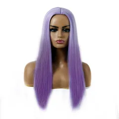 Women's Chemical Fibre Hair Wigs For Long Straight Dyed Hair - Purple - View 1
