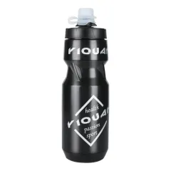 Cycling Water Bottle, Sports Bottle With Dust Cover, PC Plastic Water Bottle, Cycling Equipment - Black - View 1