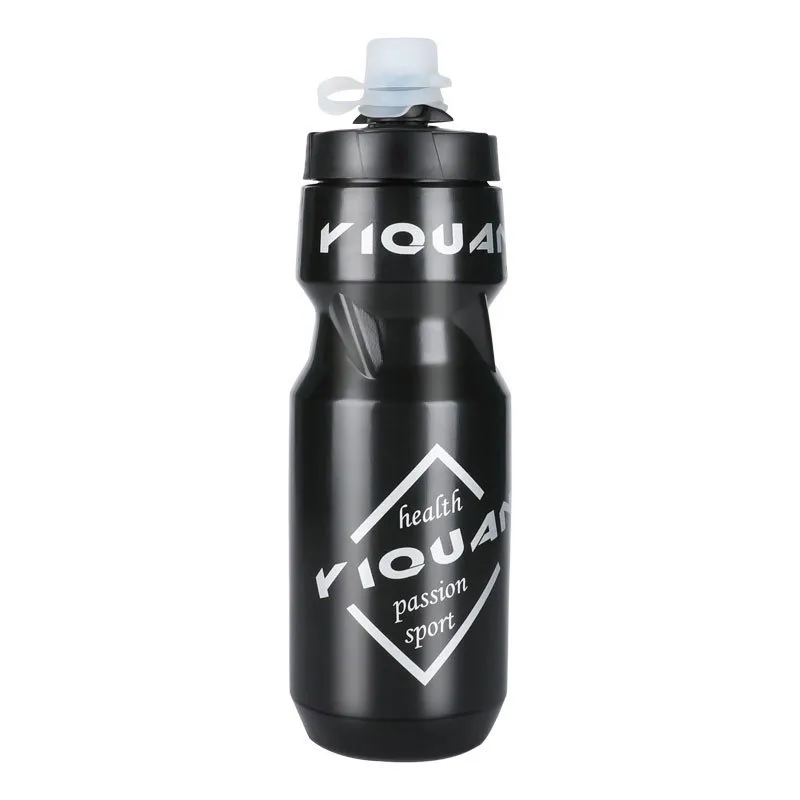 Cycling Water Bottle, Sports Bottle With Dust Cover, PC Plastic Water Bottle, Cycling Equipment - Black