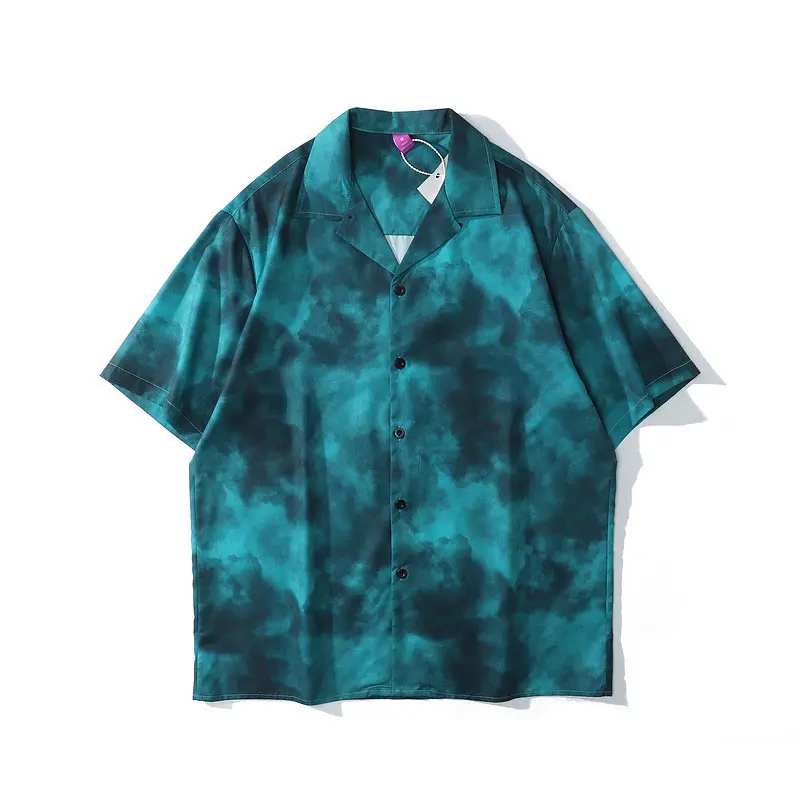 Retro Hawaiian Shirts Men and Women Couples Street Short-sleeved