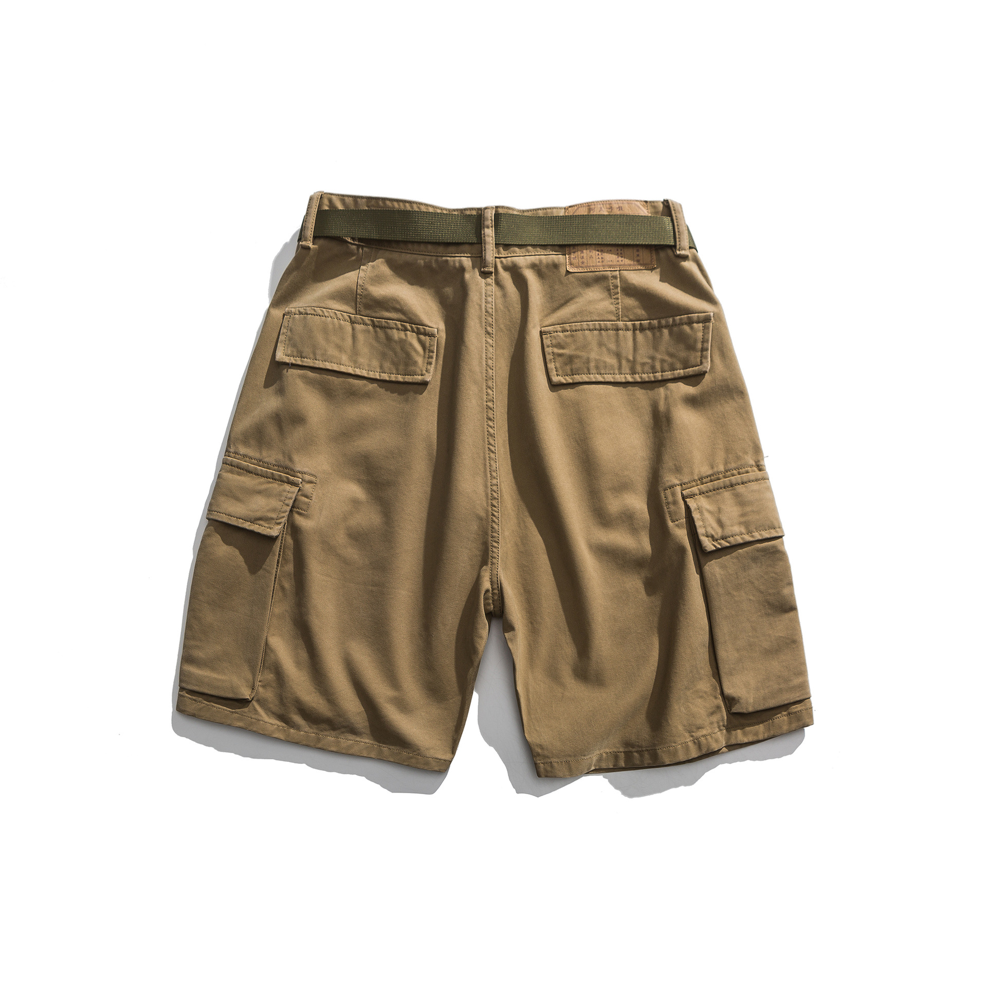 Title 2, Khaki legergroene multi-pocket werkshorts. Duur...