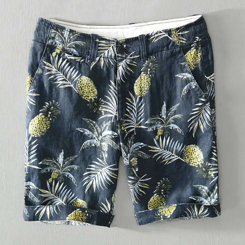 Casual Personality Coconut Tree Print Shorts Breathable Holiday Beach Pants