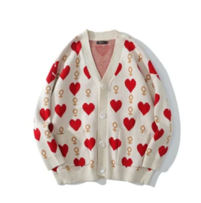 Sweater Loose Big Pockets Knitted Lazy Retro Jacket