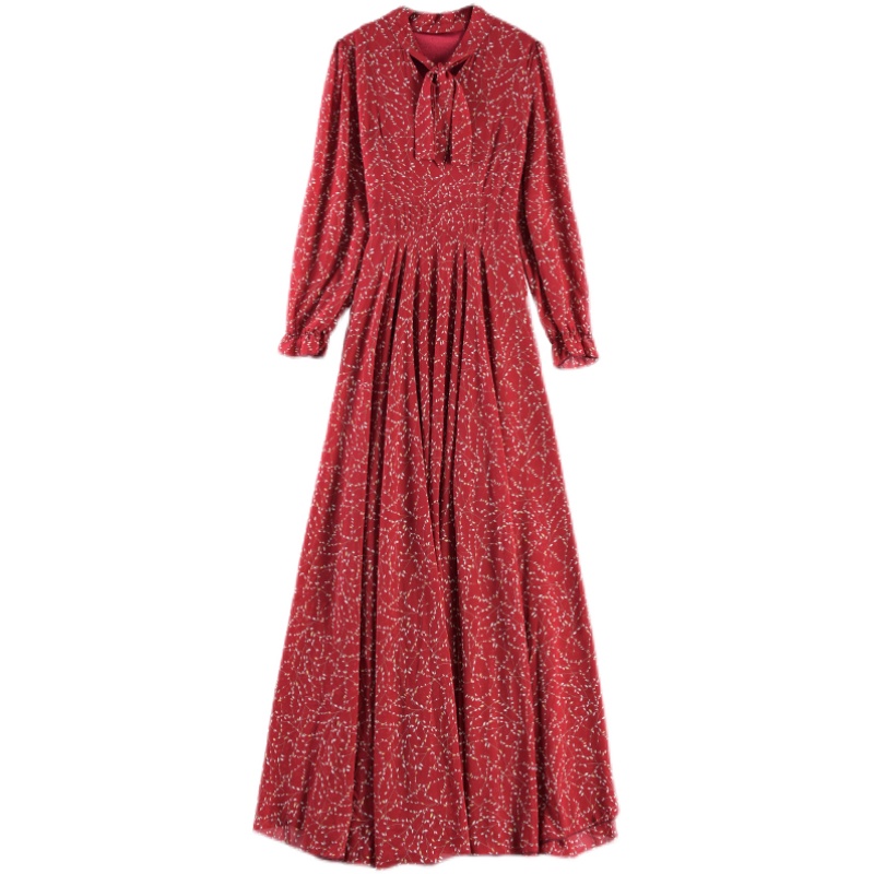 Chiffon Floral V-Neck Long Dress, picture 3 of 5
