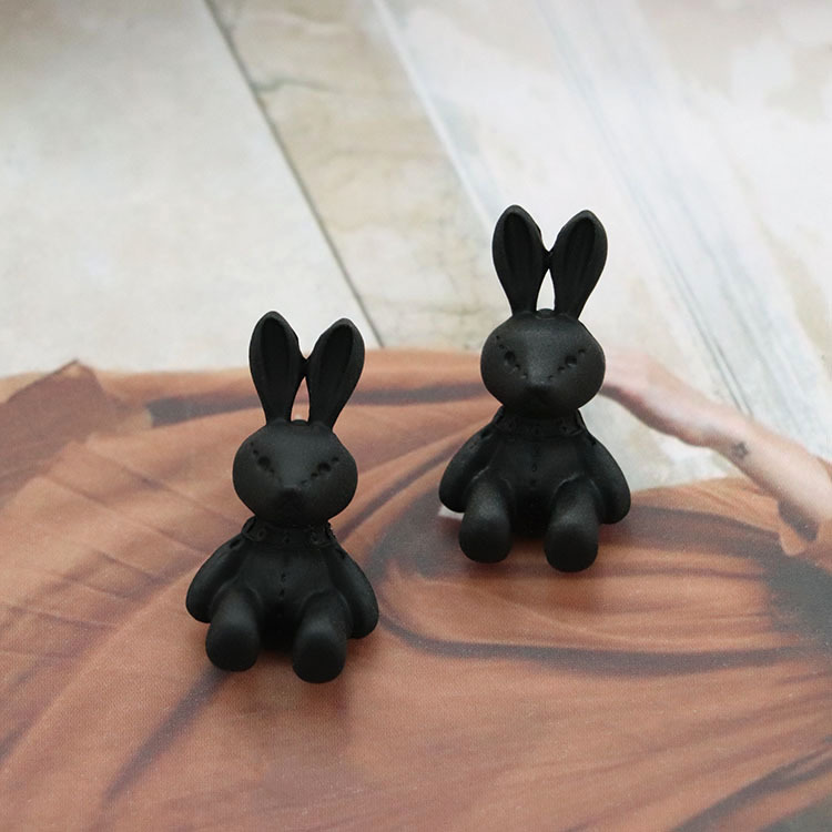 Retro Trend Ancient Gold Three-Dimensional Bear Rabbit Earrings