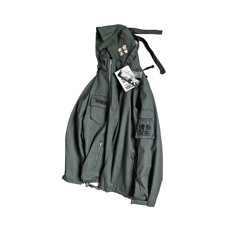 Workwear Jacket Men's Retro Functional Jacket Loose Hip-hop Stitching Casual Top