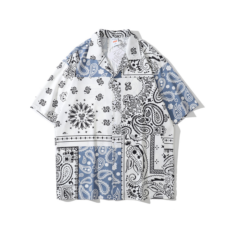 Hawaiian Cuban Collar Loose Short Sleeve Shirt Men