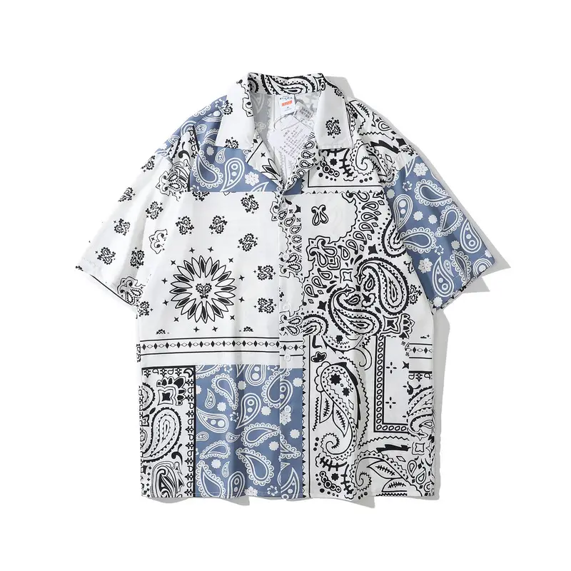 Hawaiian Cuban Collar Loose Short Sleeve Shirt Men