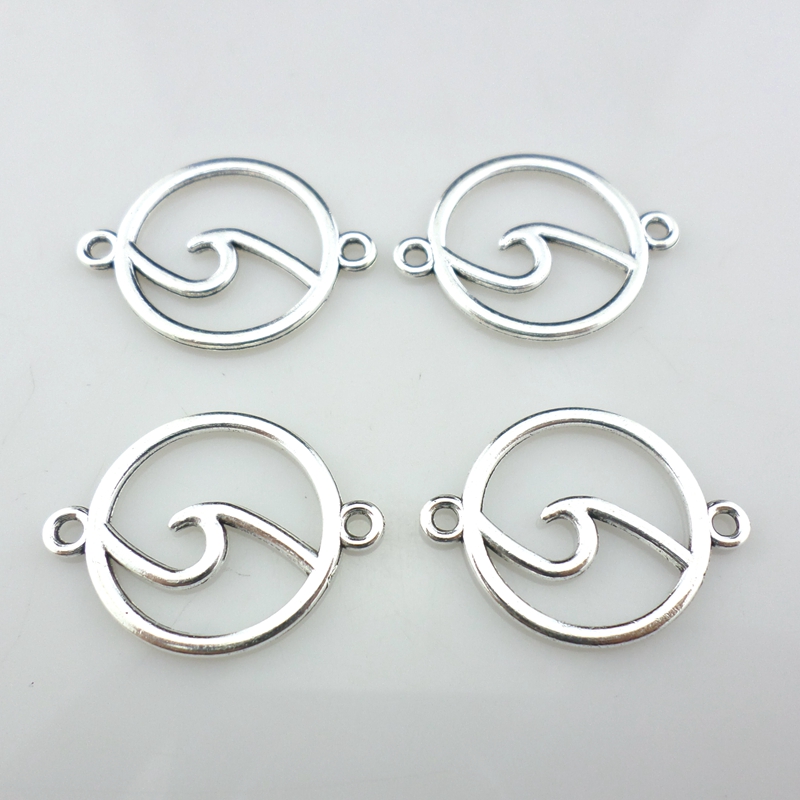 DIY Alloy Jewelry Accessories Round Pendant Charm Linker Jewelry Parts