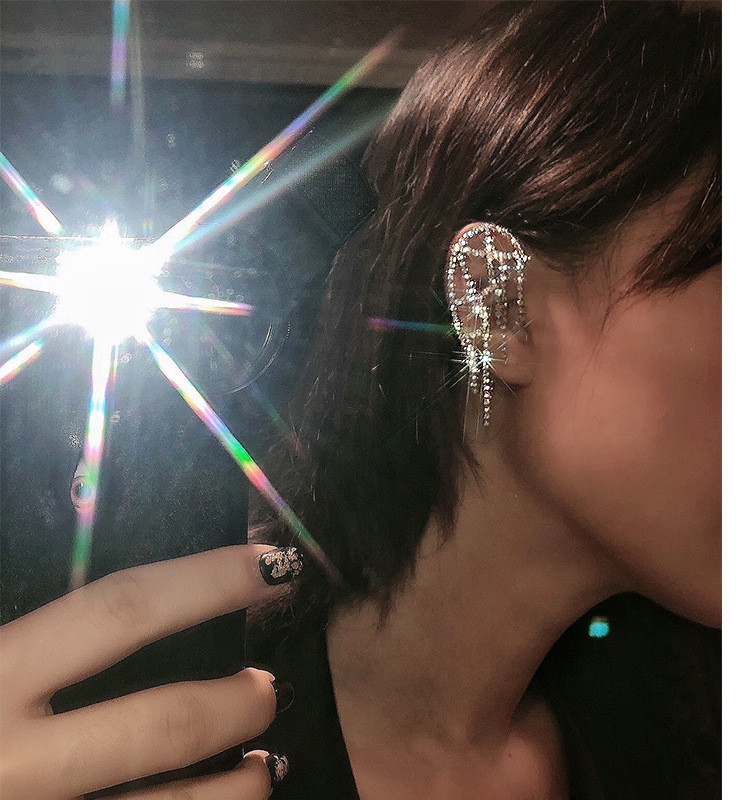 Full Diamond Mesh Temperament Ear Hook Ins Senior Sweet Temperament Summer Ear Clip