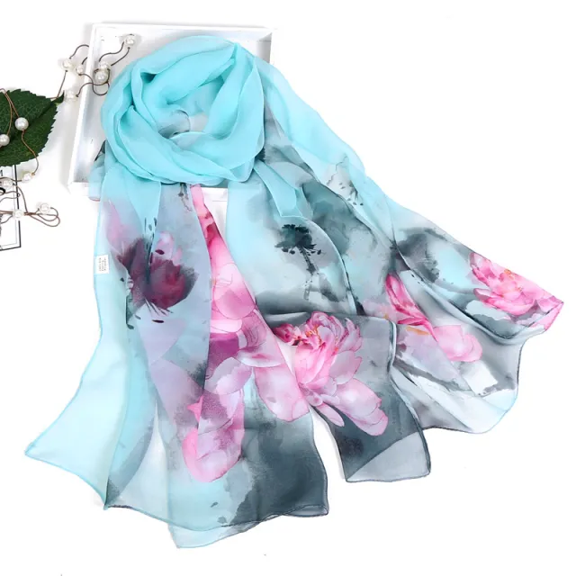 Spring And Autumn Ladies Pastoral Scarf Thin Blue - Shop at LoveMi