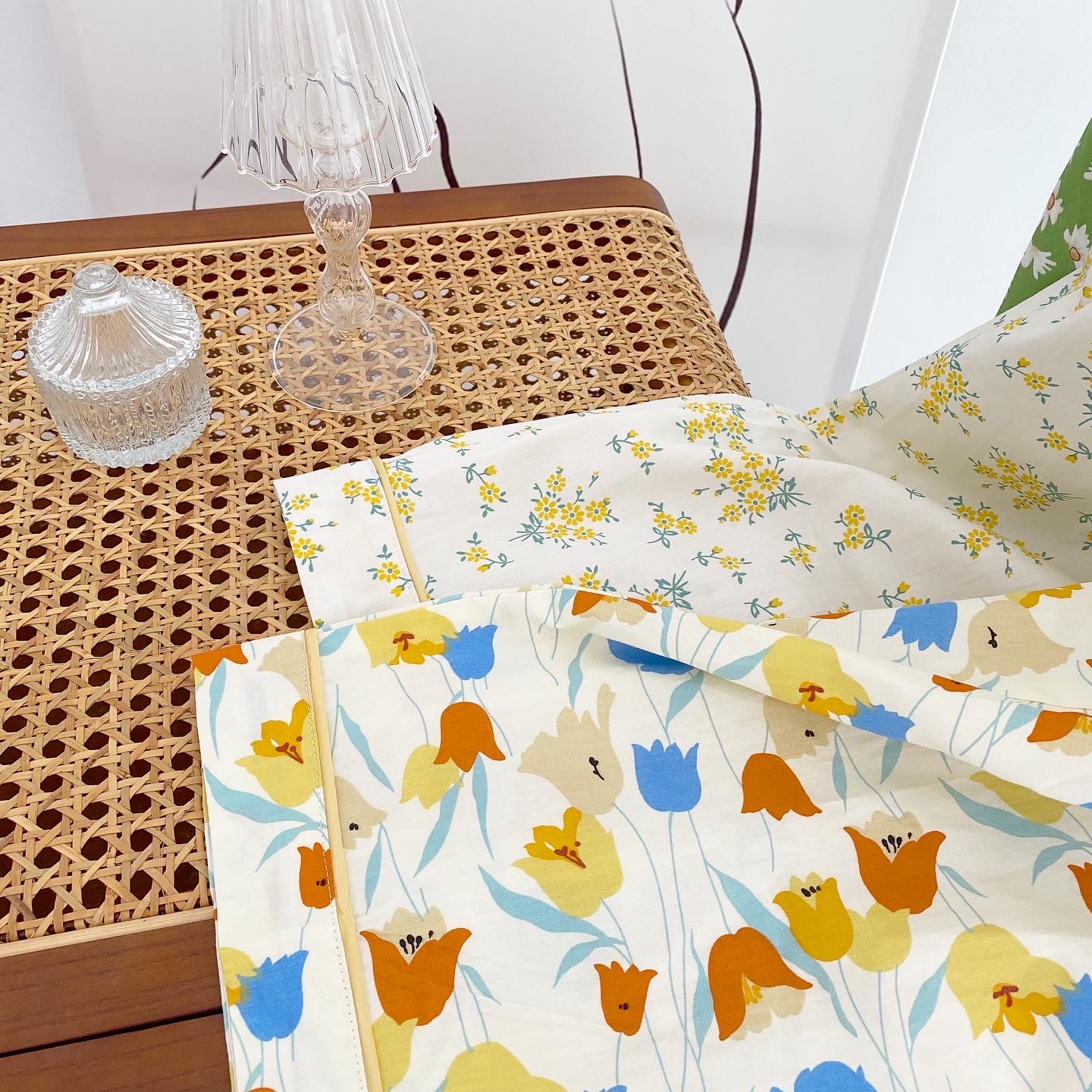 Small Floral Pajama Pants Check Cotton Home Trousers