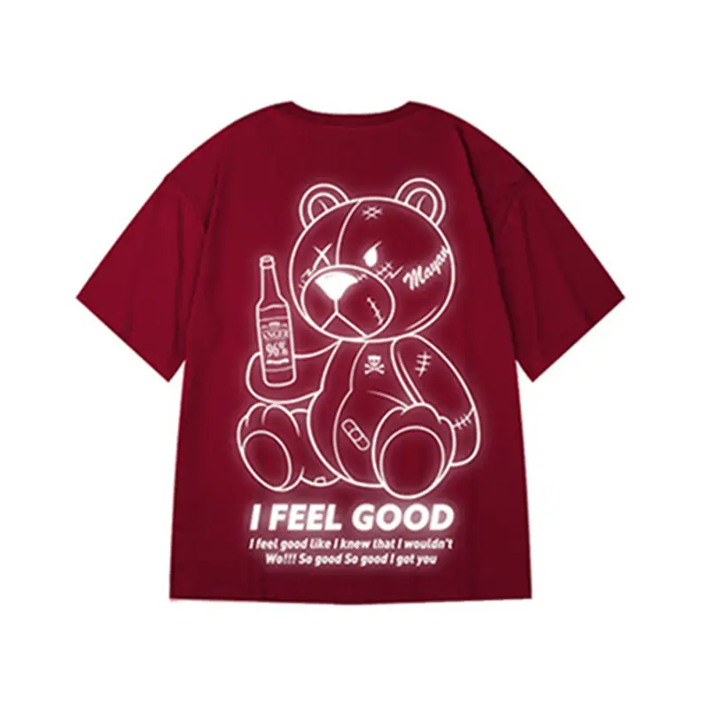 Printed Chinese Style Loose Short Sleeve Tide Oversize Summer Half Sleeve