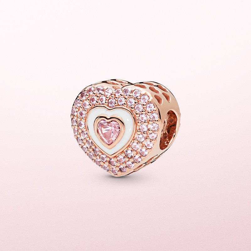 Rose Gold  Cute Bunny Beaded With Dazzling Flowers