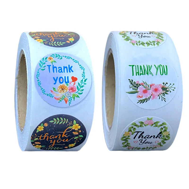Thank Youi Round Flower You Sticker