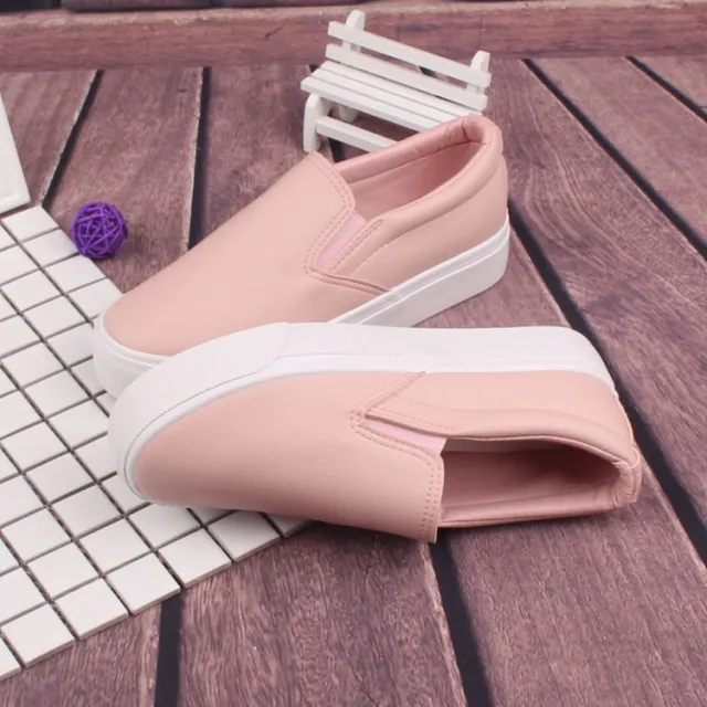 One legged Women's Leather Loafers Pink - Shop at LoveMi