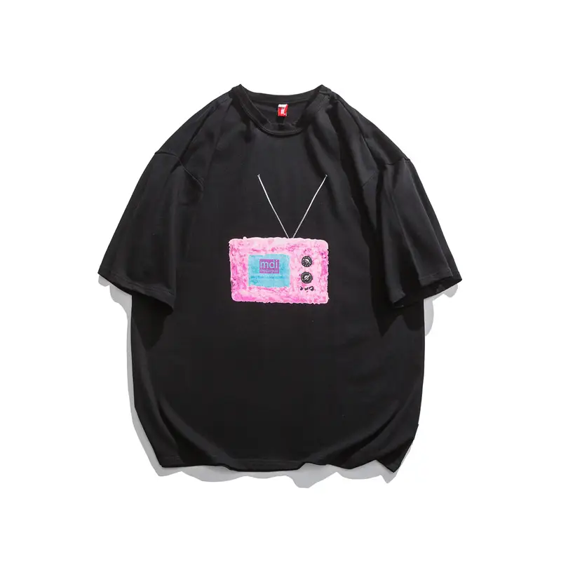 Turtleneck Round Neck T-shirt Male And Female Student TV Drama Print Short Sleeves