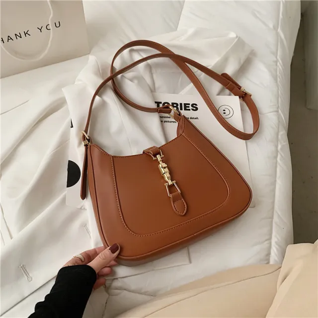 Summer New Style Korean Fashion Texture One shoulder Underarm Bag Popular Lady Messenger Bag Brown - Shop at LoveMi