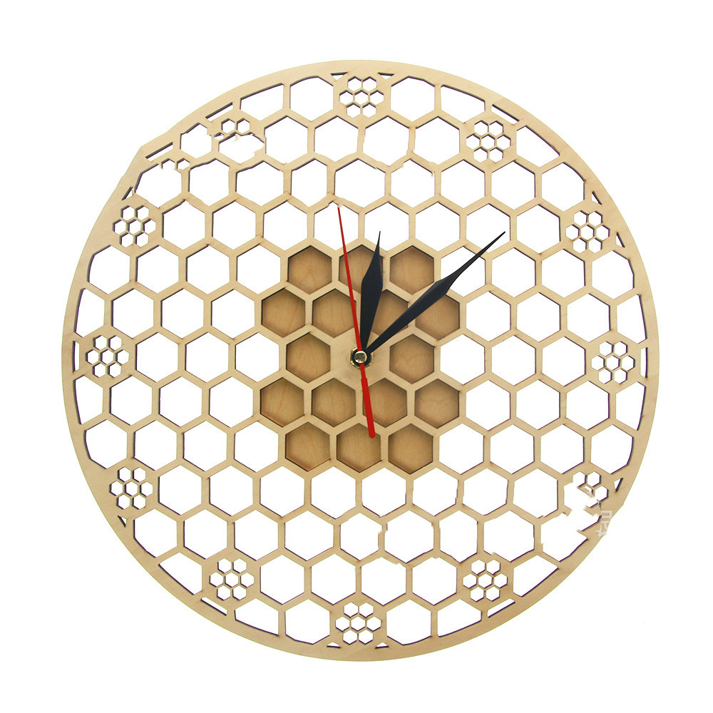 Round Wooden Wall Clock, picture 3 of 4