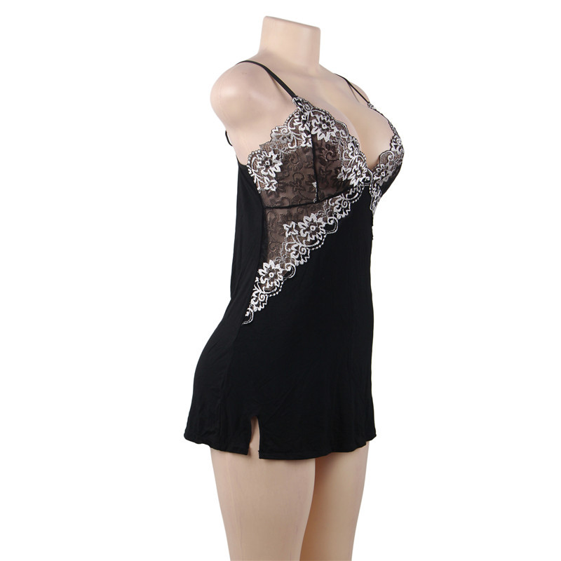 Title 6, Sexy Pajamas Lace Jacquard Drawstring Nightdres...