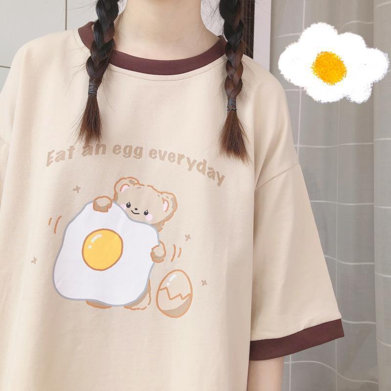 Short-sleeved T-shirt College Style Bust Skirt