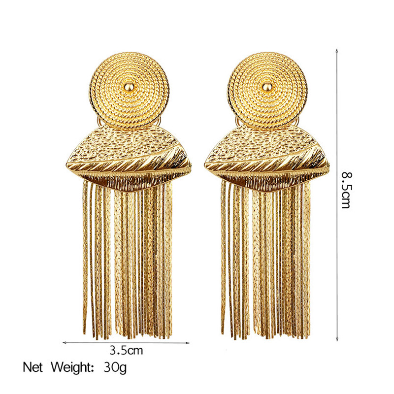 European And American Tassel Earrings Metal Earrings