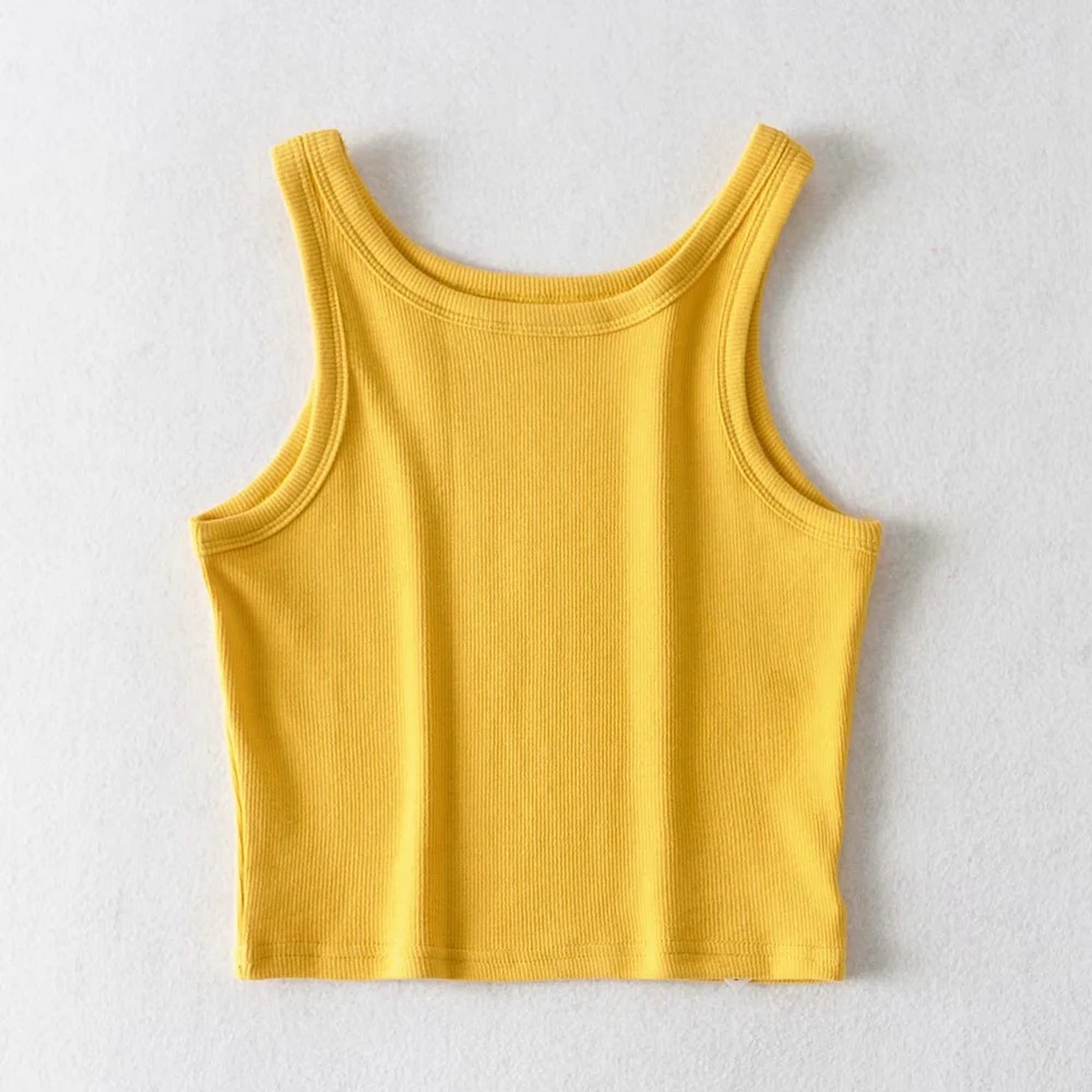 Title 1, Trend Solid Color Round Neck Vest Female Slim B...