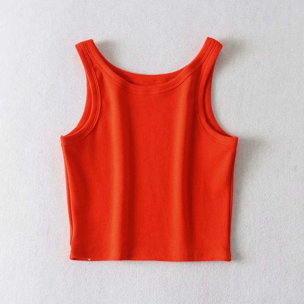 Title 4, Trend Solid Color Round Neck Vest Female Slim B...