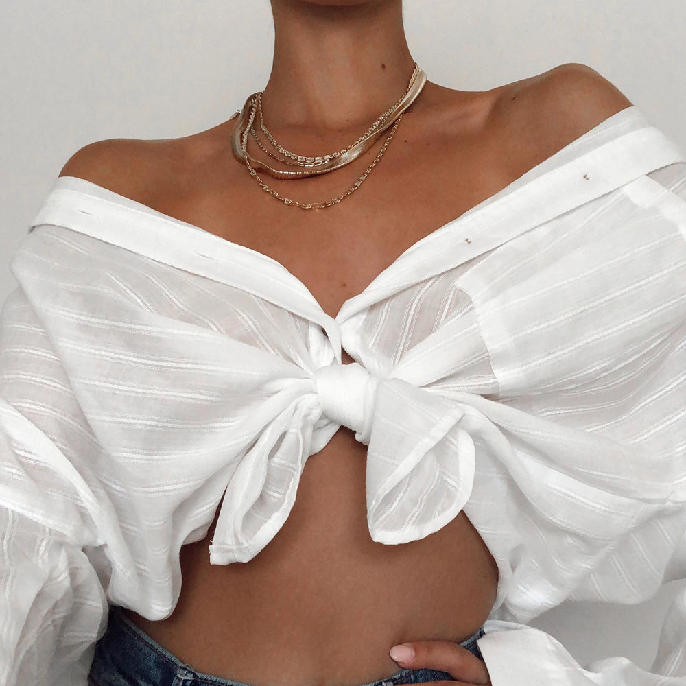 Women's Long-sleeved Loose Striped Top