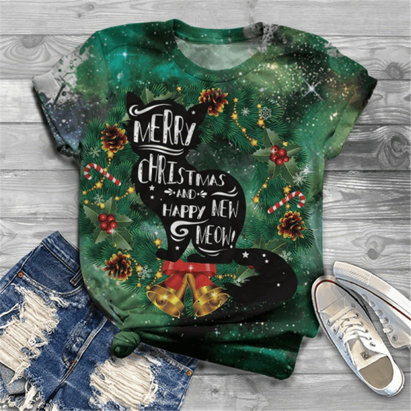 Title 7, Digital Printing 3DT Shirt Cat Pet Cute Short S...