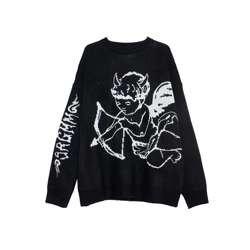 Spring And Winter Thick Sweater Lazy Angel Jacquard Knitted Top