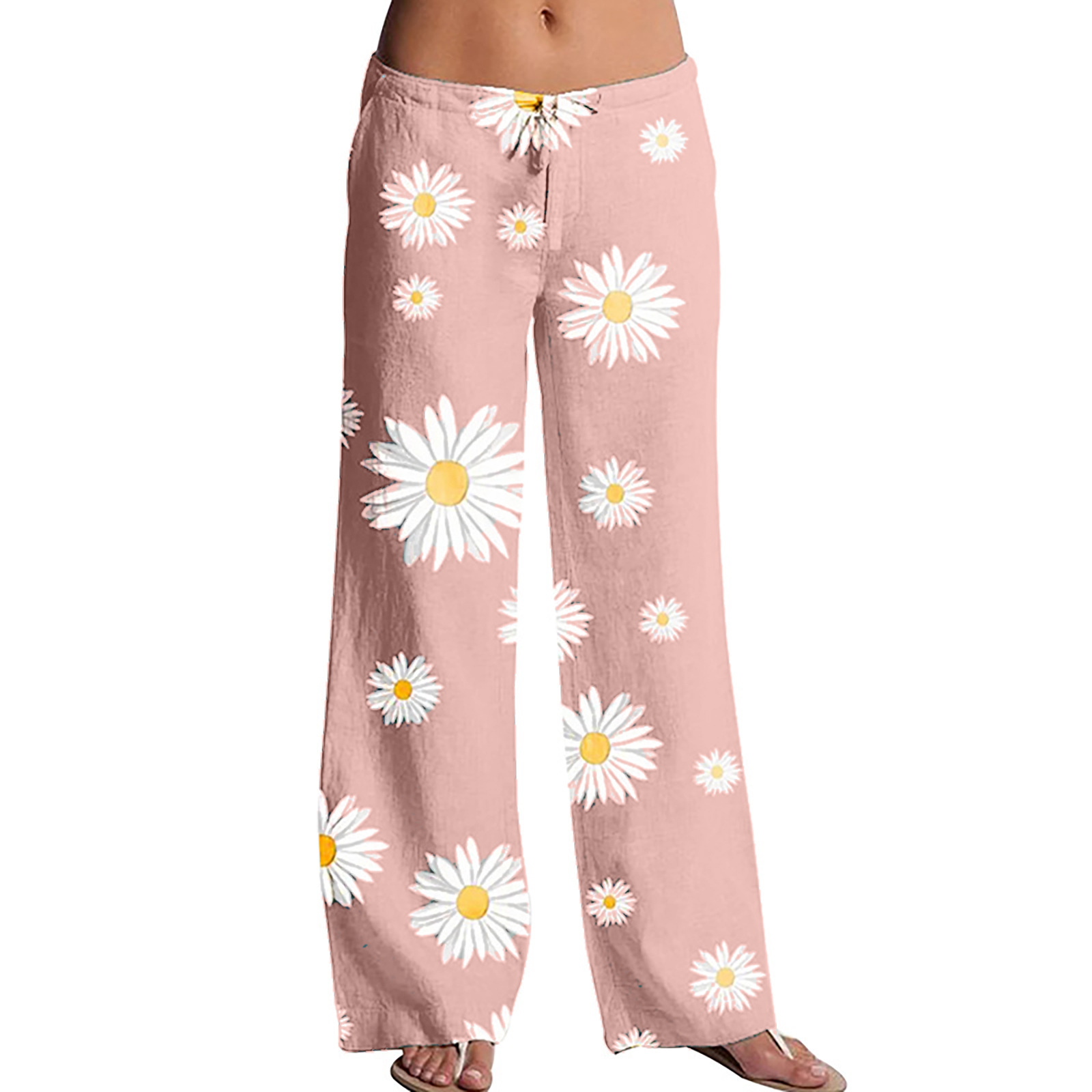 Title 5, New Printed Daisy Casual Wide-Leg Trousers