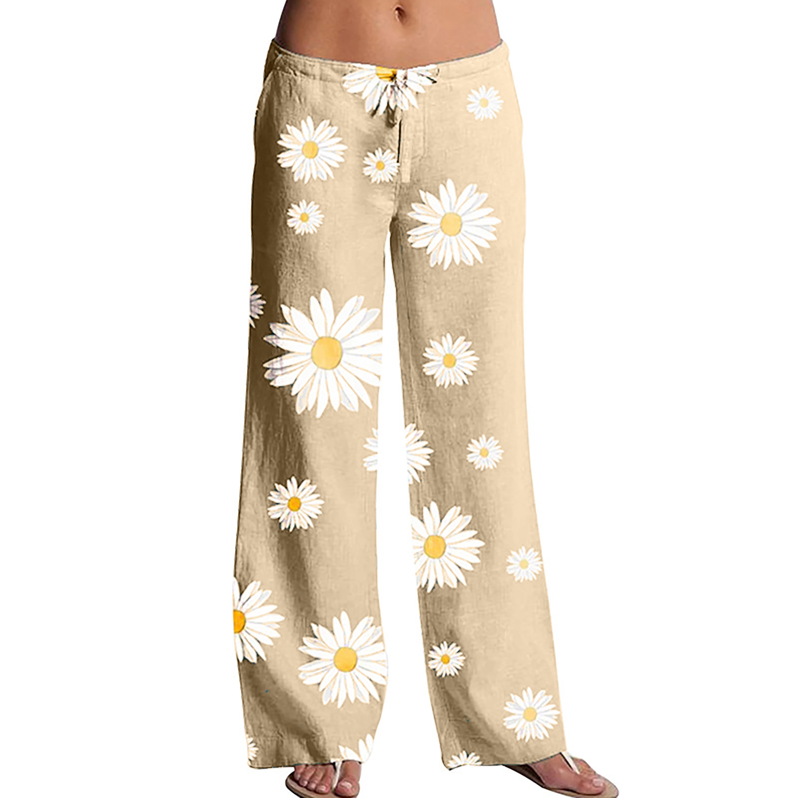 Title 4, New Printed Daisy Casual Wide-Leg Trousers