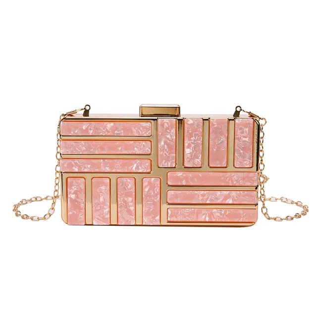 Women's Square Acrylic Clutch Bag Powder - Shop at LoveMi