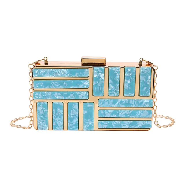 Ladies Square Bag Acrylic Clutch Blue - Shop at LoveMi