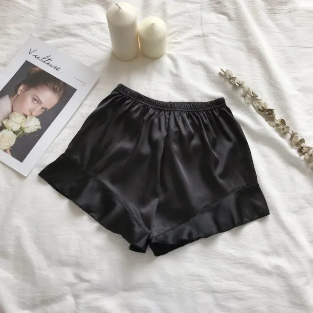 Women's Anti glare Safety Pants Imitation Silk And Satin Black - Shop at LoveMi