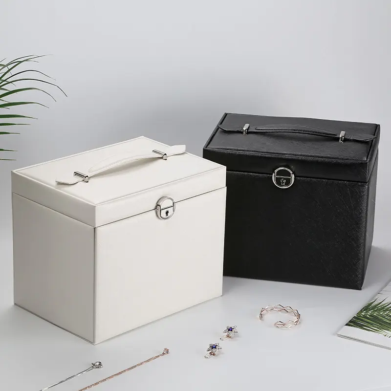 Five-layer Leather Cosmetic Storage Box Jewelry Multi-layer Box
