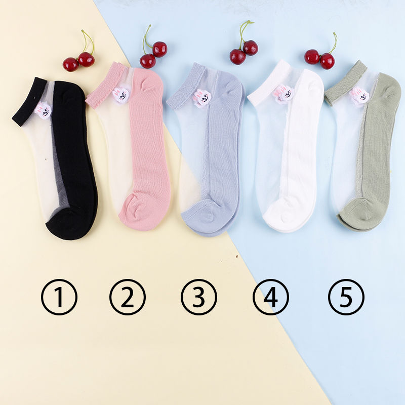 Title 4, Socks Women Summer Thin Socks Crystal Silk Stoc...