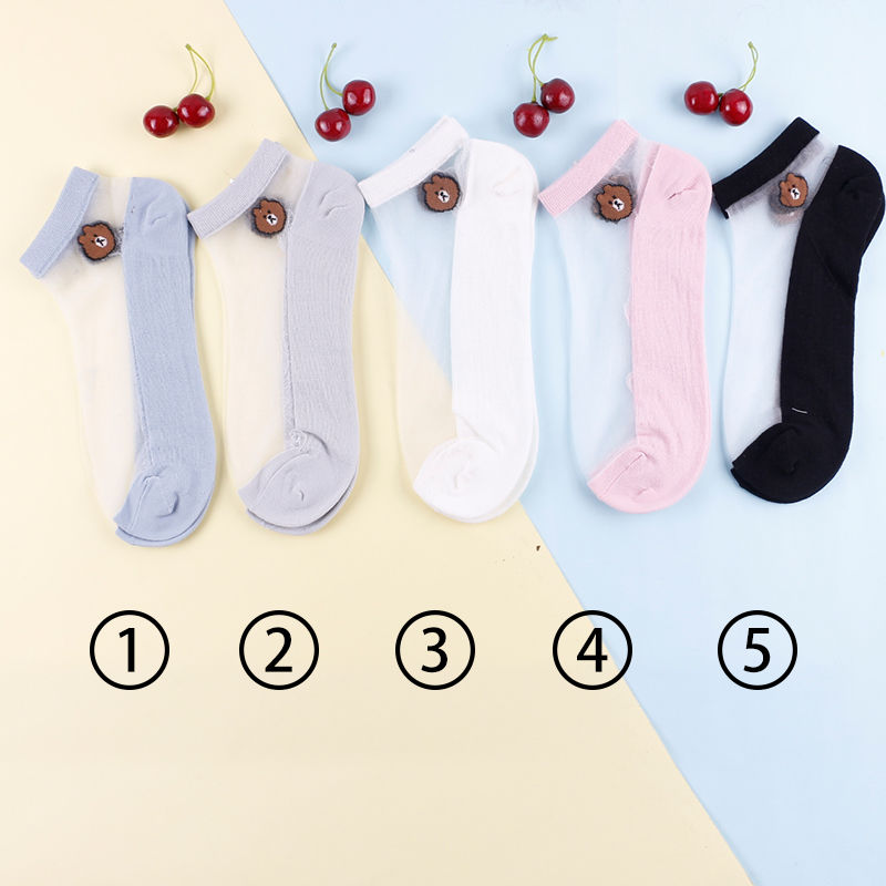 Title 6, Socks Women Summer Thin Socks Crystal Silk Stoc...