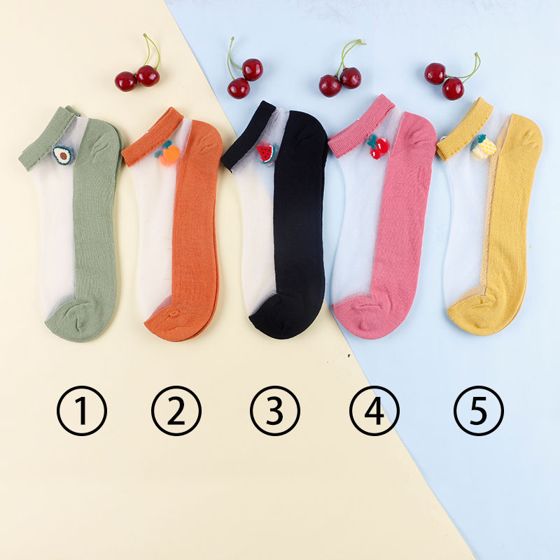 Title 7, Socks Women Summer Thin Socks Crystal Silk Stoc...