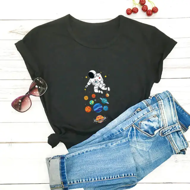 Astronaut Planet Print T shirt Independent Black - Shop at LoveMi